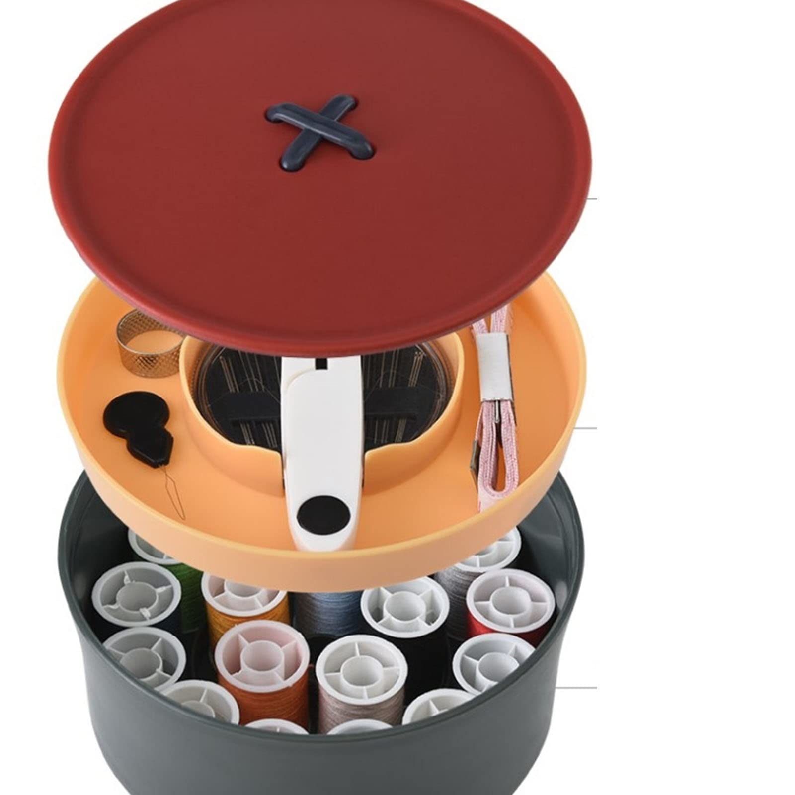 Costura, kit de costura, caja de costura, kit de costura con caja de plástico for viajeros y arreglos de ropa de emergencia, kit de costura for adultos, caja de costura de viaje mini con accesorios (c