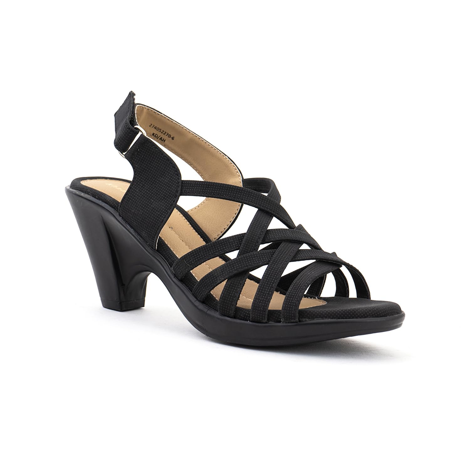Khadims Black High Heel Cone Strappy Sandal for Women (2740526) (B0CX5H7NRQ) Amazon Price History, Amazon Price Tracker