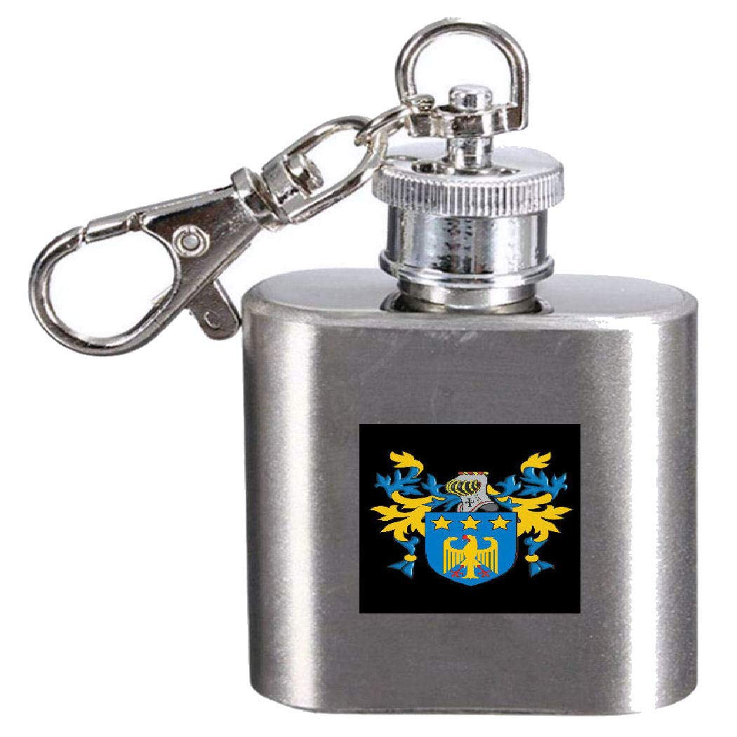 Flasque avec blason de la famille Edridge de 28,3 ml en acier pour collection