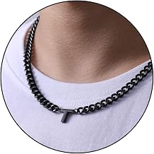 0.8 cm Stainless Steel Letter Chain Necklace Men's Gift for Men and Boys