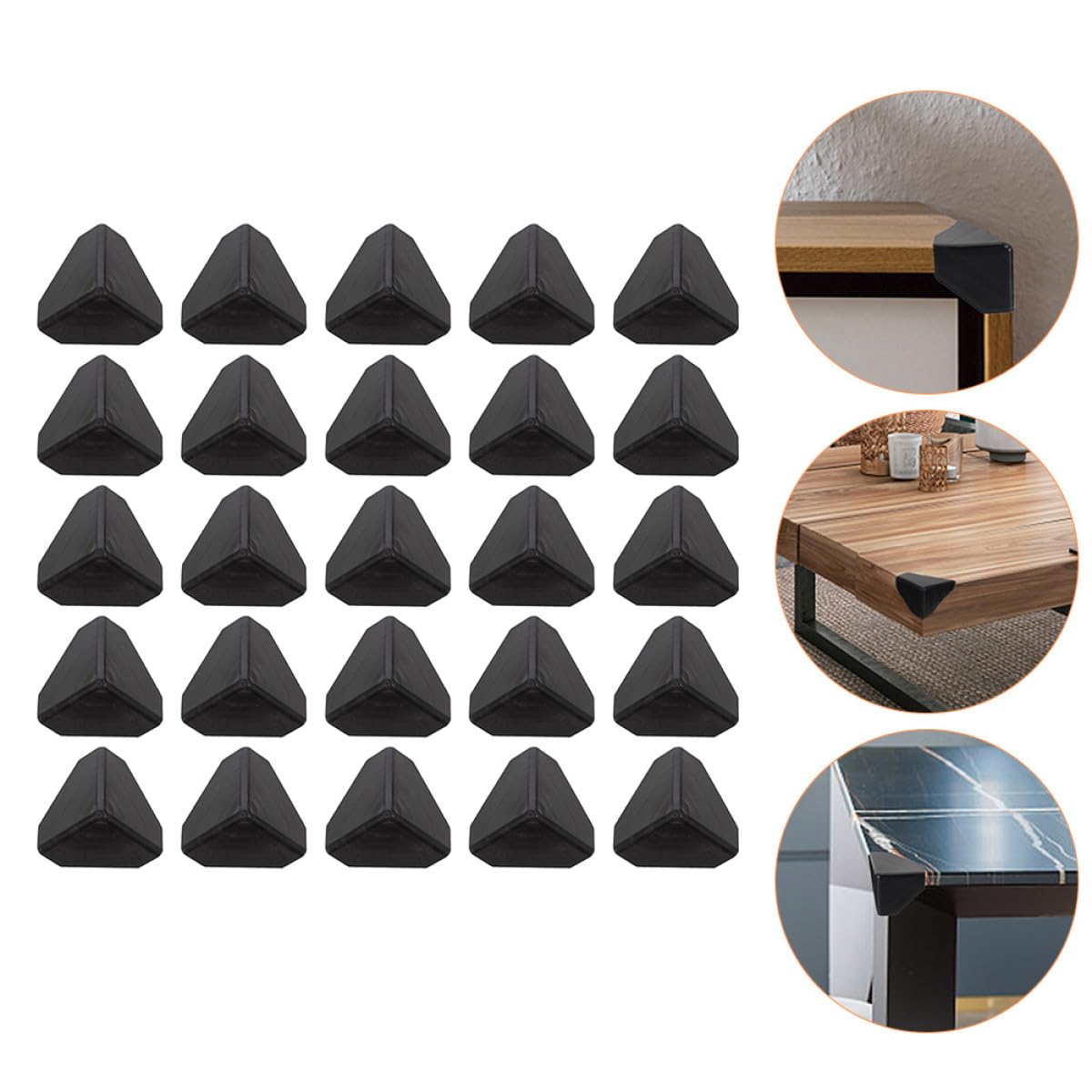 Protectores de Esquinas de Plástico Negro para Cajas de Cartón y Muebles, Anti-colisión y Ligeros, Paquete de 100 Unidades para Embalaje Seguro