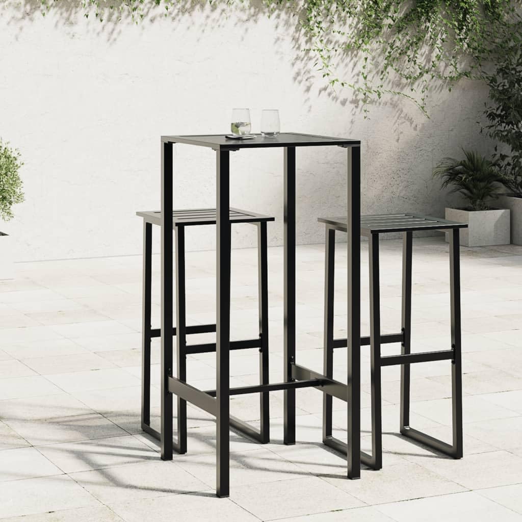 Fengshui Stolik barowy czarny 50 x 50 x 110 cm stal malowana proszkowo