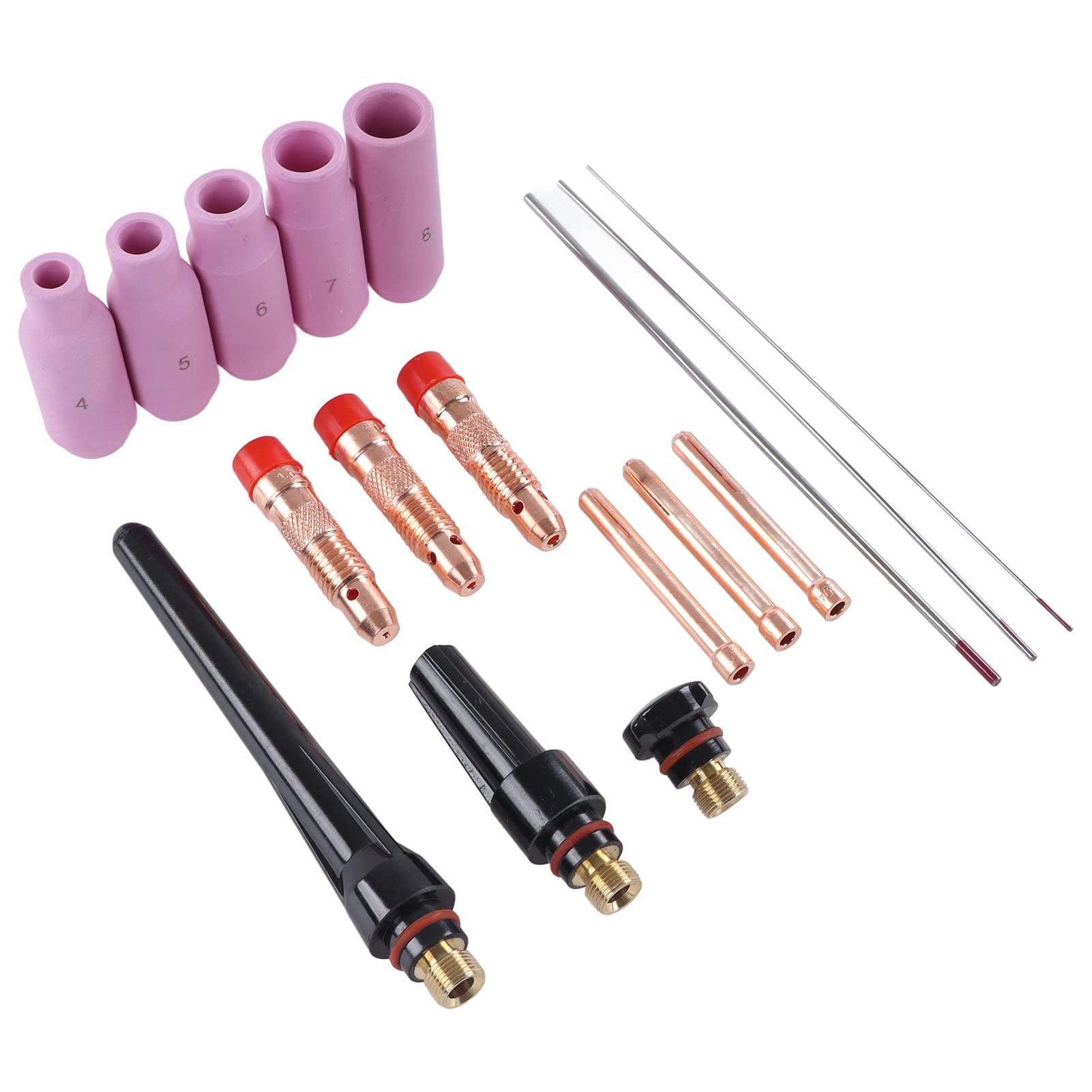 Ketsicart TIG Welding Set, ABS 17Pcs TIG Gas Lens Collet Kit Good