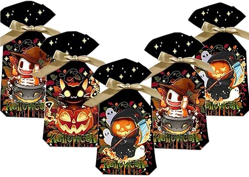 Miniatura 1 de VIFOME 24 bolsas de regalo de Halloween, bolsas de regalo de fiesta, bolsas de plástico con cordón, bolsas de dulces, bolsas de envoltura de regalo,