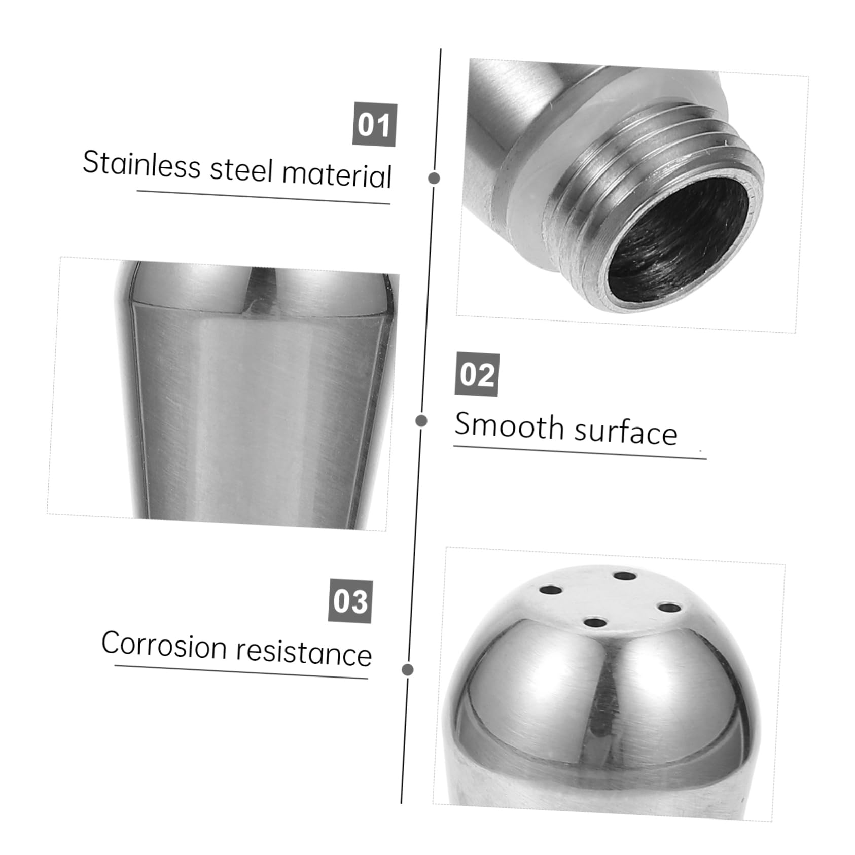 Cabilock Metal 3 Piezas boquilla de vapor cafetera metalica caños de cafetera de acero inoxidable espuma leche maquina de cafe salida de la máquina de café accesorio para cafetera