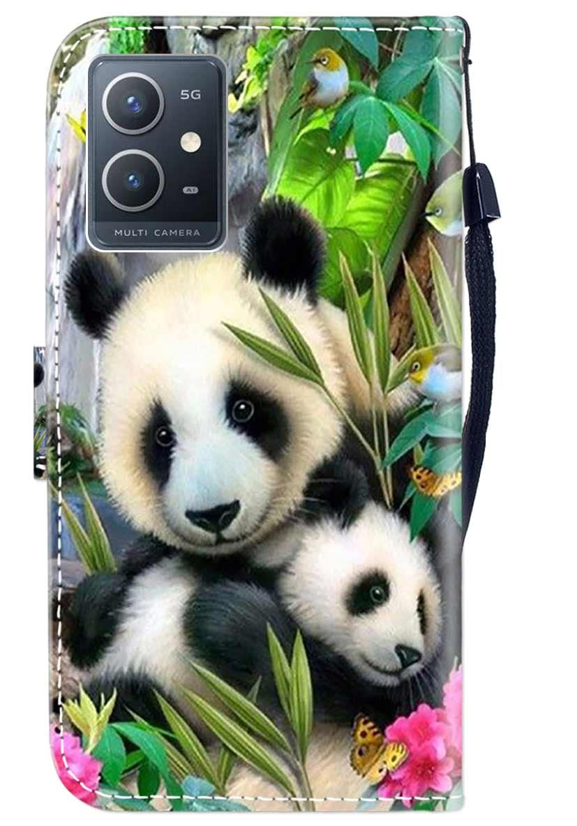 Cover Portafoglio Con Supporto Per VIVO Y01 - Pelle Sintetica, Fessure Per Carte, Chiusura Magnetica - Tigre Nera