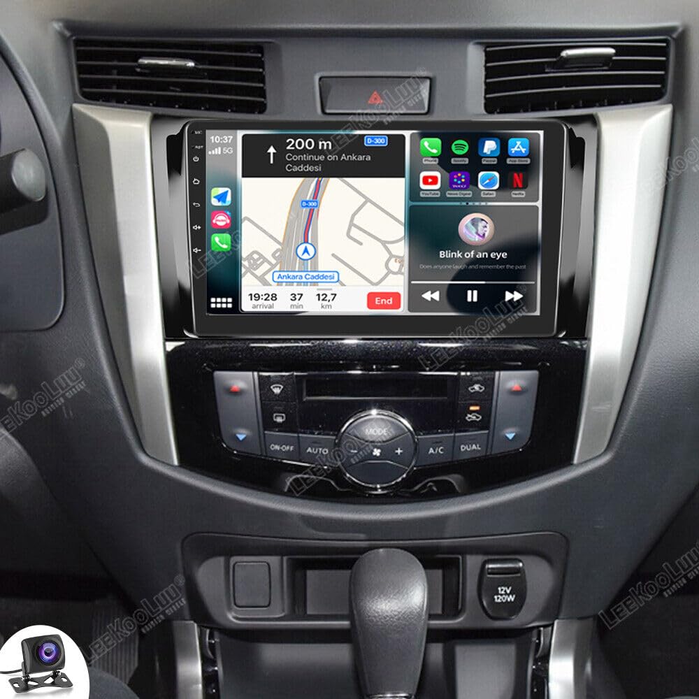 EUBUY Android 13 Double Din Car Stereo Compatible for N-issan NAVARA NP300 2016-2019 with Wireless CarPlay Android Auto, 9 inch Touchscreen Car Audio Receiver w/WiFi GPS AHD Backup Camera Mic