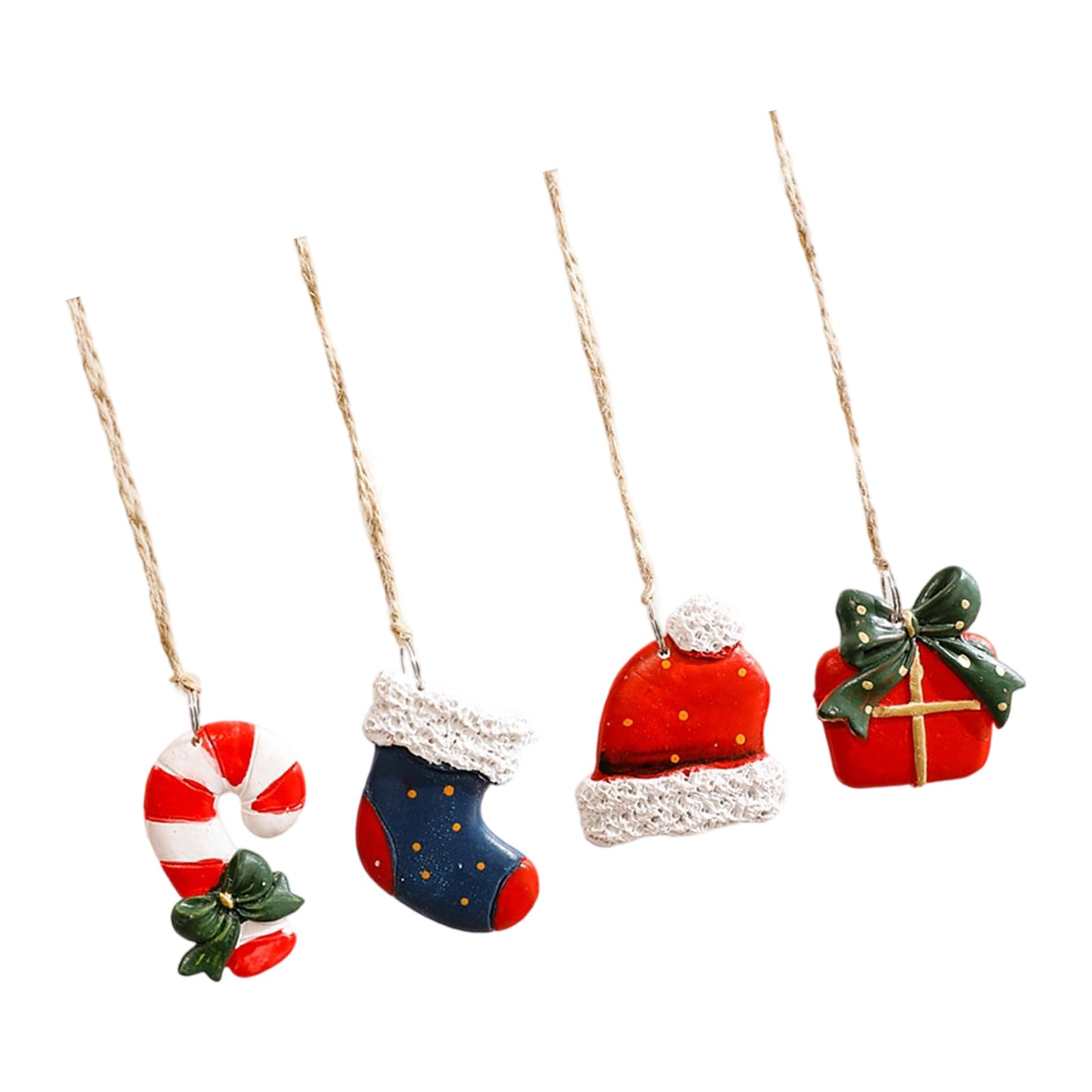 KAQNTUD Festival Santa and Snowman Resin Pendant for Garden Display Hanging Ornament for Christmas Tree Home Office Decoration Shop Office Christmas Decorations