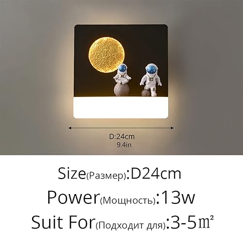 Miniatura 2 de Lighting Wall Lamps Decorative Wall Lamps Wall Light Nordic Creative Astronaut Wall Light Roundsquare Baby Sleeping Bedside Night Light Decorative
