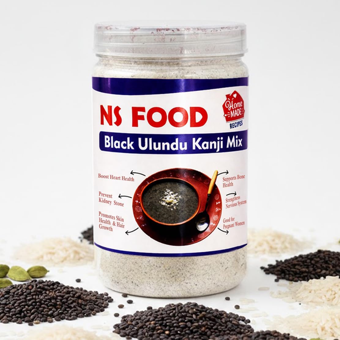 Black Ulundu Kanji Mix 250g | 100% Natural Black gram or Urad Bean Porridge | High Protein & Fiber Porridge Powder | Traditional Multigrain Health Mix | Ancient Superfood Health Mix | Chemical-Free & Zero Sugar