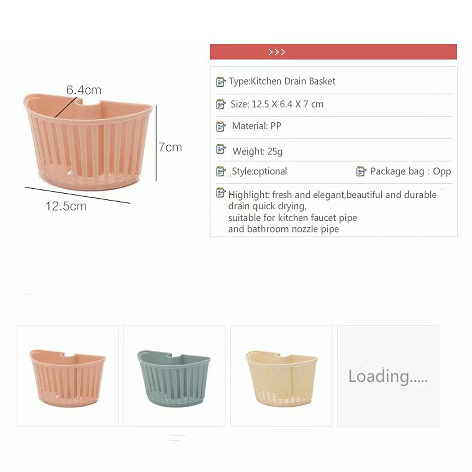 Panier passoire de cuisine – Égouttoir suspendu pour évier, passoire en plastique et nizer de rangement, porte-éponge, fournitures de cuisine, panier de drainage pour un nettoyage facile