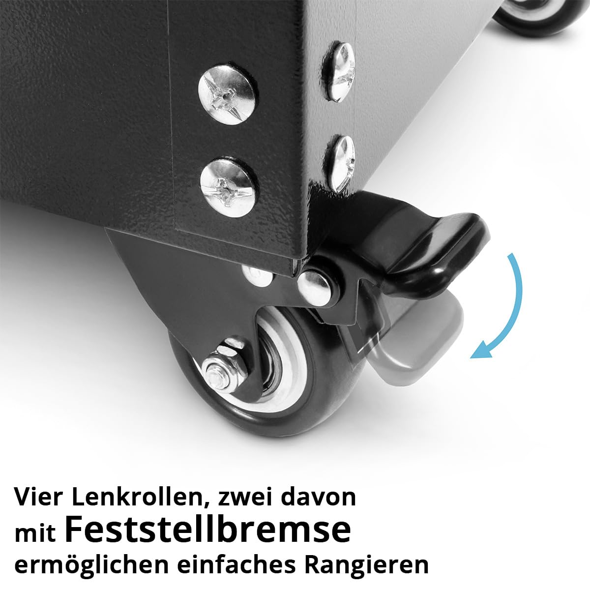 STAHLWERK Werkzeugwagen - Werkstattwagen ST-875, Etagenwagen mit 4 Ladeflächen, Rollwagen, Transportwagen, Montagewagen, Plattformwagen