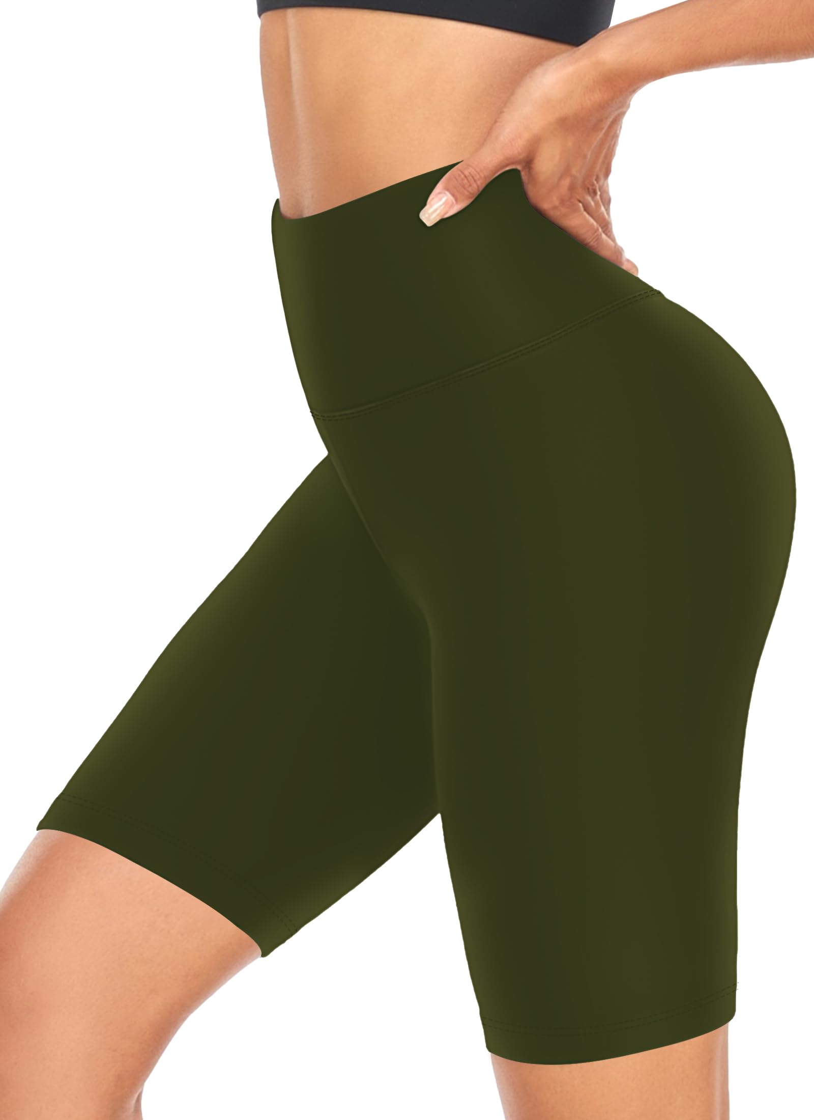 FULLSOFT8" High Waisted Biker Shorts for Women-Tummy Control Athletic Workout Running Yoga Gym Dance Shorts