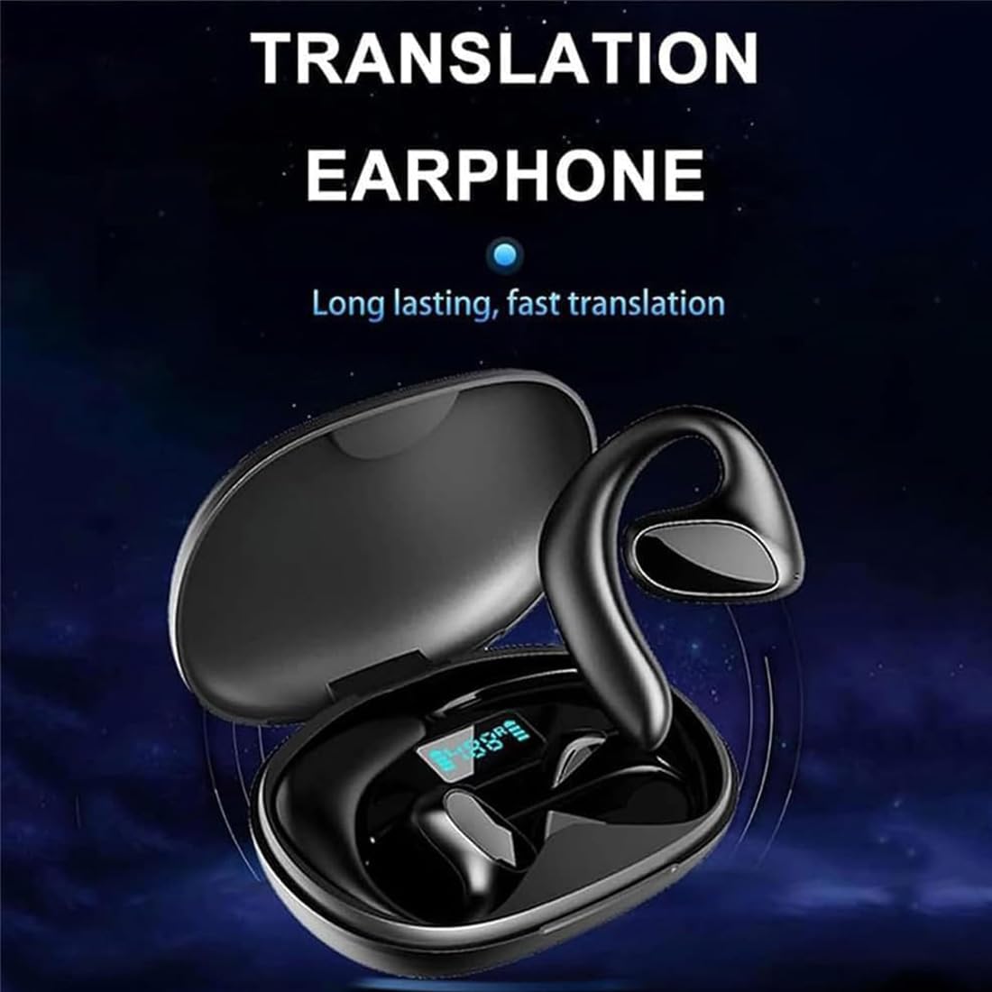 Meacode traductor, Meacode AI translation earbuds, auriculares traductor en tiempo real, 144 idiomas, traducción simultánea, función sin conexión, ideales para viajes, negocios y estudios (Negro)