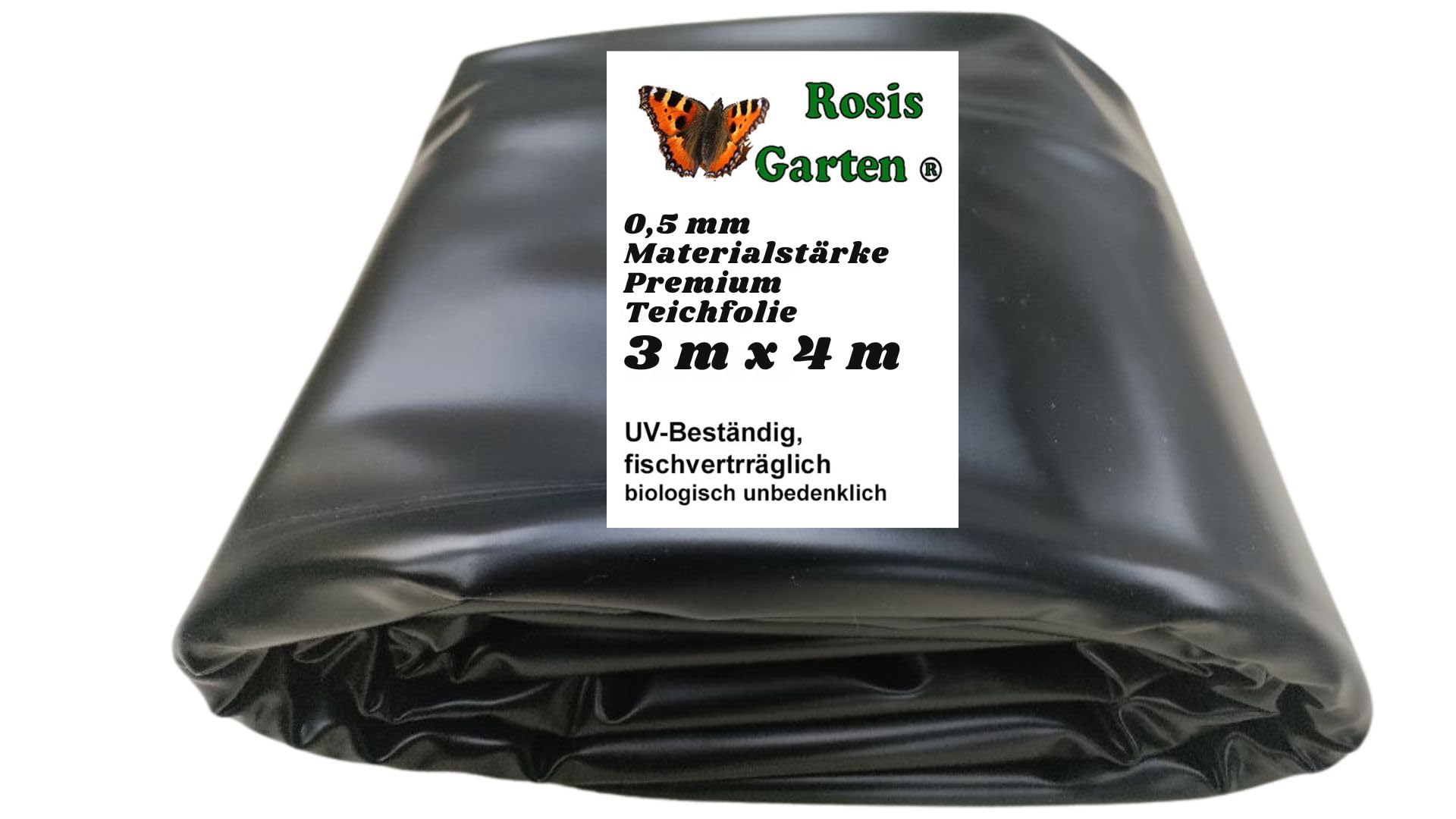 PVC Teichfolie 3 m x 4 m Stärke 0,5mm schwarz Teich Gartenteich Teich Teichbau