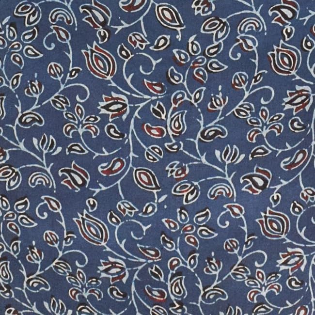 Image of Ethnics of Kutch Womens's Ajrakh Modal Silk Natural Dye Hand Block Print Unstitched Kurta Fabric