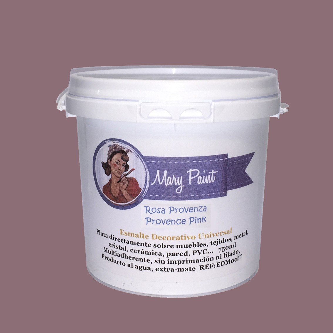 Mary Paint | Pintura para muebles efecto Chalk Paint, Rosa Provenza - 750ml
