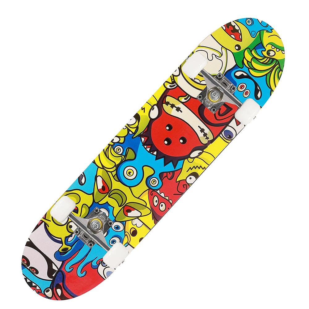 Skateboard Complet 31 x 8 Pouces, Double Kick Trick Board, Skateboards pour débutants, Adultes, Enfants, Adolescents.-Twist_31 Pouces