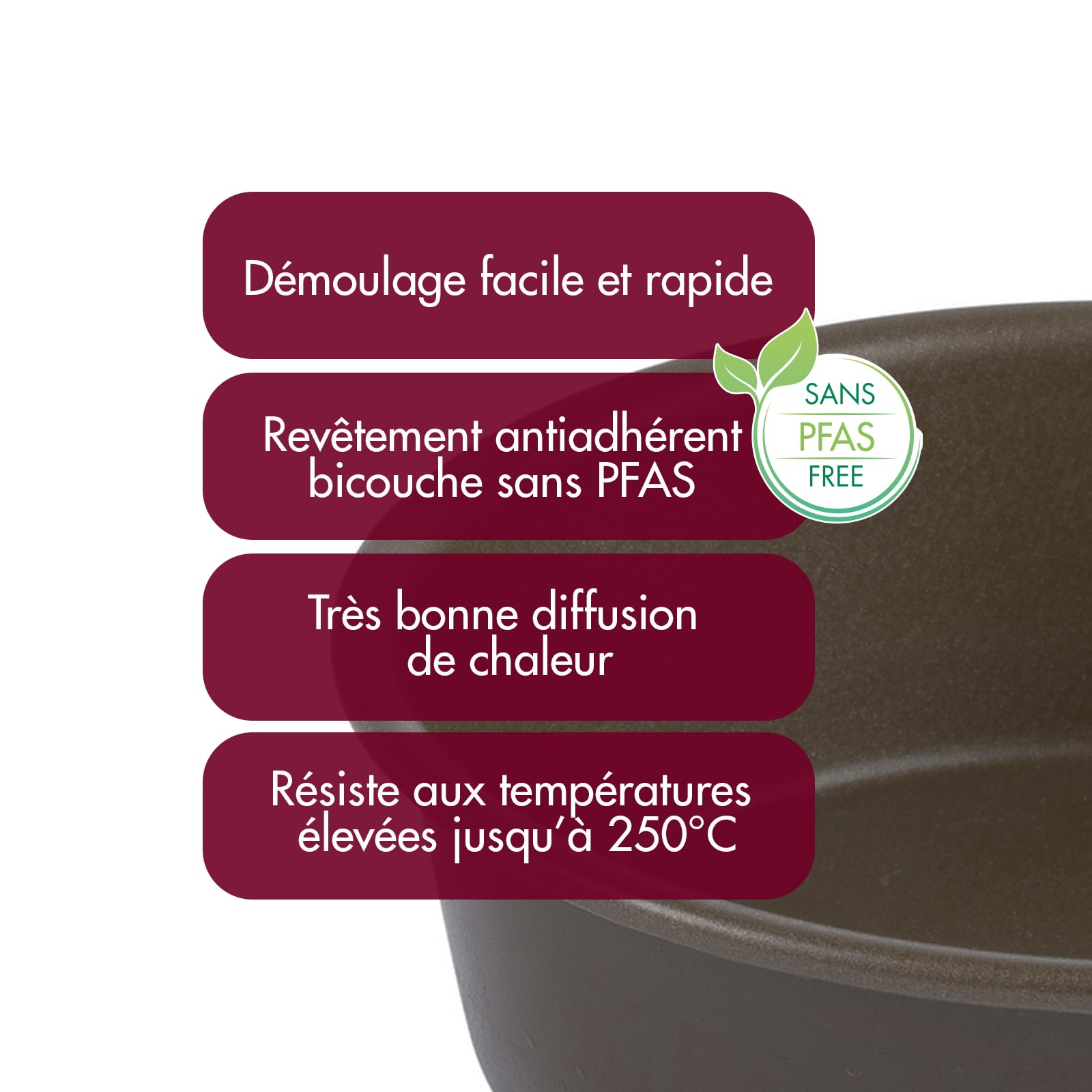 Gobel - Moule à Manqué Rond Uni - Ø 26 cm - Acier - Revêtement Antiadhérent Bicouche Garanti sans PFAS - Qualité Professionnelle – Fabriqué en France (Lot de 2)