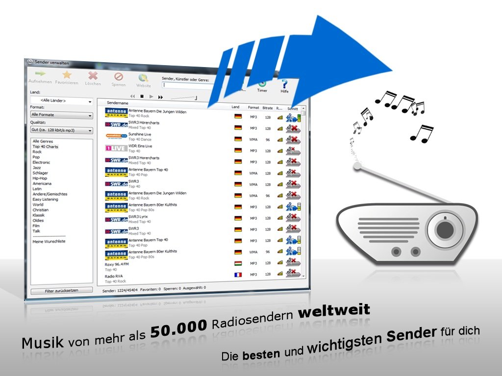 audials Radiotracker 8 Platinum, CD-ROM: Gezielt Wunschmusik als MP3 aus Webradios mitschneiden. Alle Radios & Podcasts genießen. Unterhaltung Cool & Clever