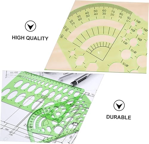 Miniatura 2 de Gogogmee 11 piezas de dibujos escolares, suministros de herramientas de papelería, reglas de geometría, plantillas, plantillas de arquitectura,