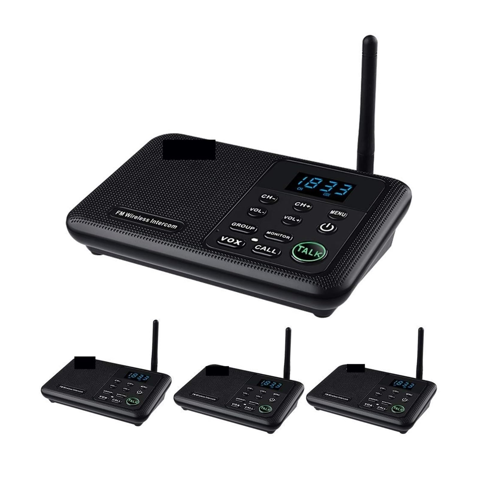 Interphone, Interphones sans Fil FM à 22 canaux Accueil Maison Bureaux d'affaires Appel de Chambre à Chambre & Système Parlant Longue portée de 1 Mille pour Les Entreprises(6 Unit White)