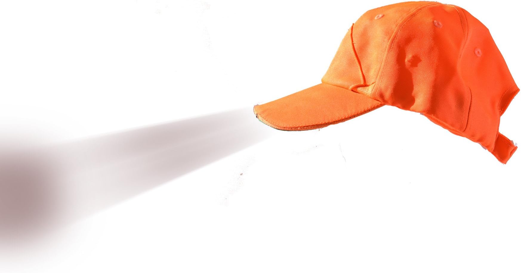 Deluxe Night Vision Cap Red Beam, High Beam and Low Beam LEDs 6 LED Flashlight Cap, Orange, Compare to Panther Vision and Other LED Caps