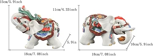 Miniatura 6 de ERNZI Un par de esculturas de estatua de elefante para decoración del hogar, adornos de figura de elefante, artículos decorativos para oficina,