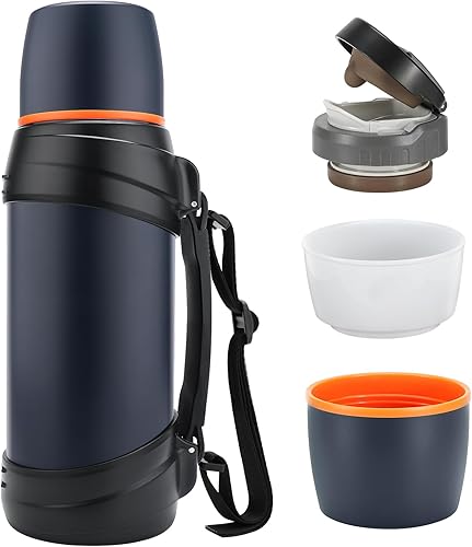 Miniatura 2 de Olerd Termos de café grandes de 64 onzas  medio galón para viajes, jarra de agua aislada al vacío clásica con taza de plástico, botella de bebida