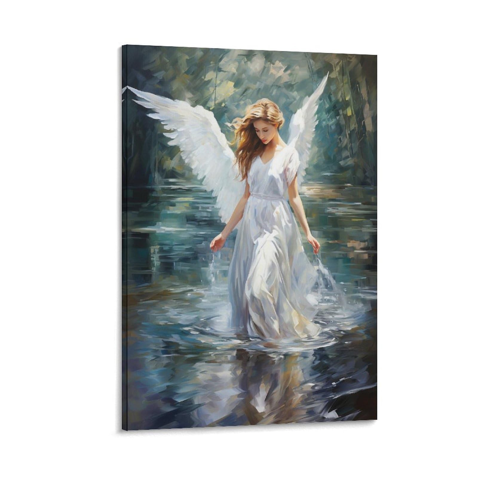 KeAan Angel Art - Oil Paintings Reproduction Modern Giclee Canvas Print Artwork Pictures on Canvas Wall Art for Home Office Decorations 08x12inch(20x30cm)