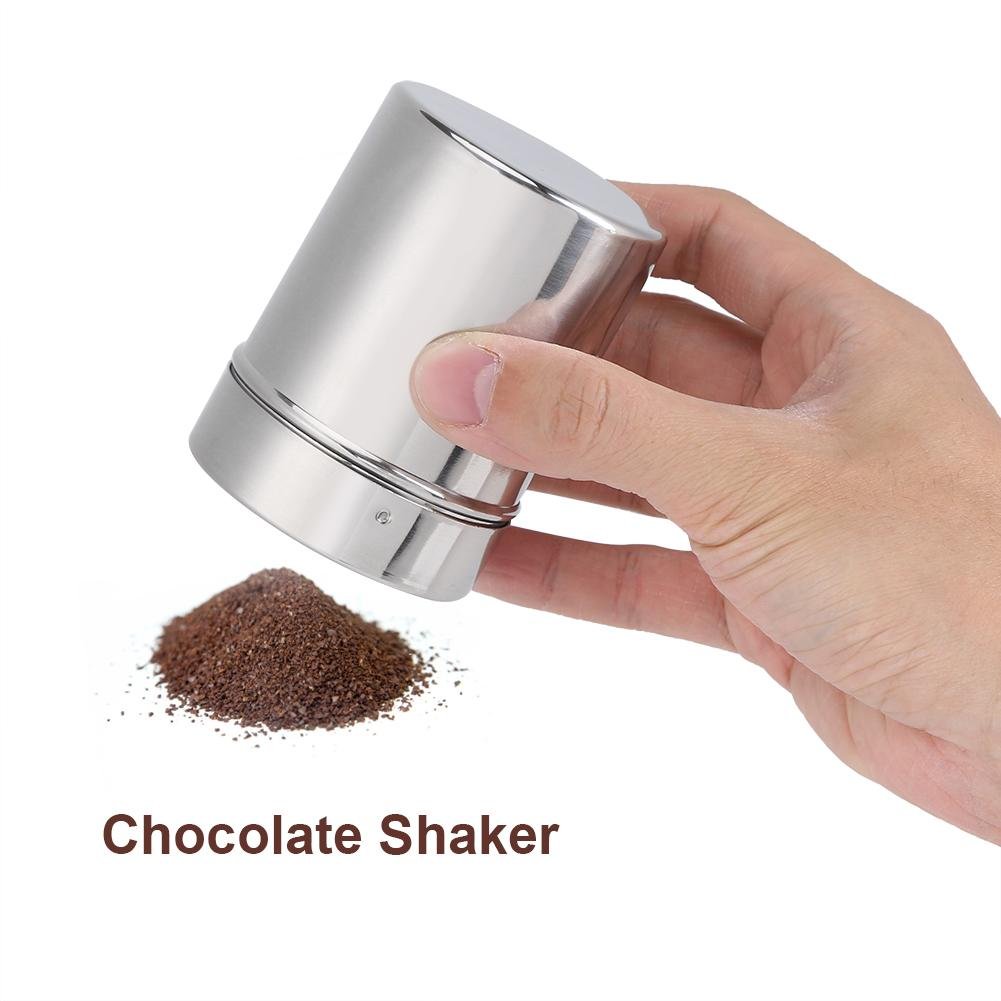 Stainless Steel Powder Shaker, Sugar Dispenser with 16Pcs Stencils for Baking Cooking(Duster)