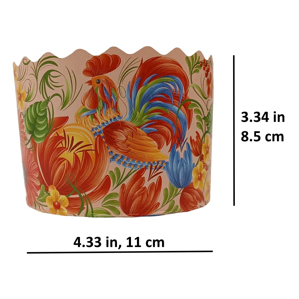 Paquete de 12 | 12 oz diferentes diseños de molde de papel, moldes redondos de papel para hornear pan de Pascua (Petrikovka)