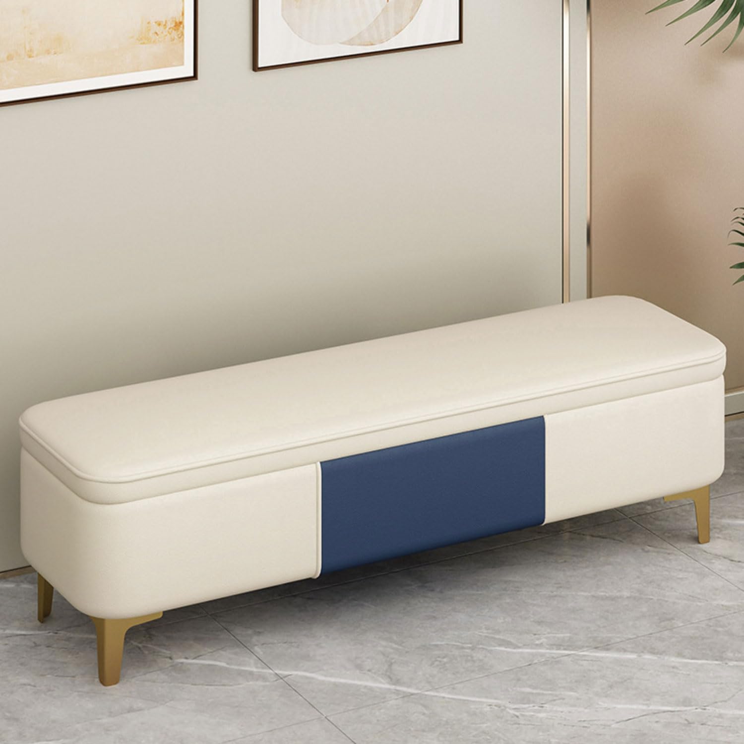 Banc de rangement bout de lit charge 300kg banquette coffre