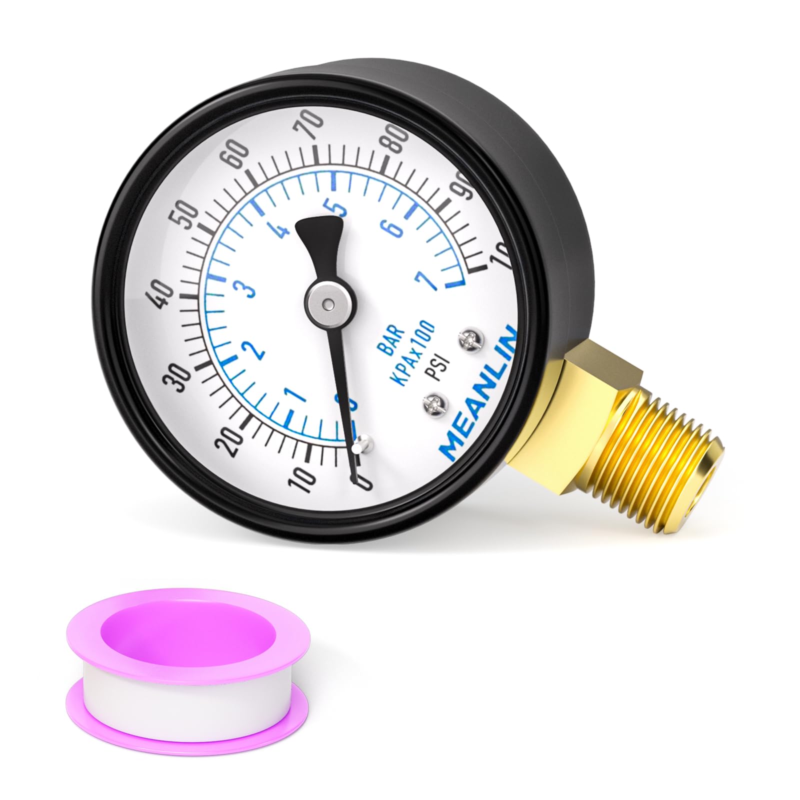 Amazon.co.jp: MEANLIN MEASURE 0-100Psi 井戸ポンプ圧力計 1/4インチ 
