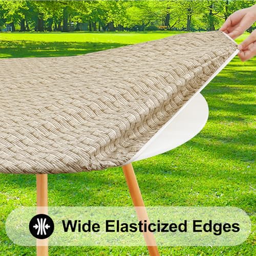 Smiry Round Table Cloth, Waterproof Fitted Table Cover for 25"-30" Tables by Smiry - Used condition - Image 2