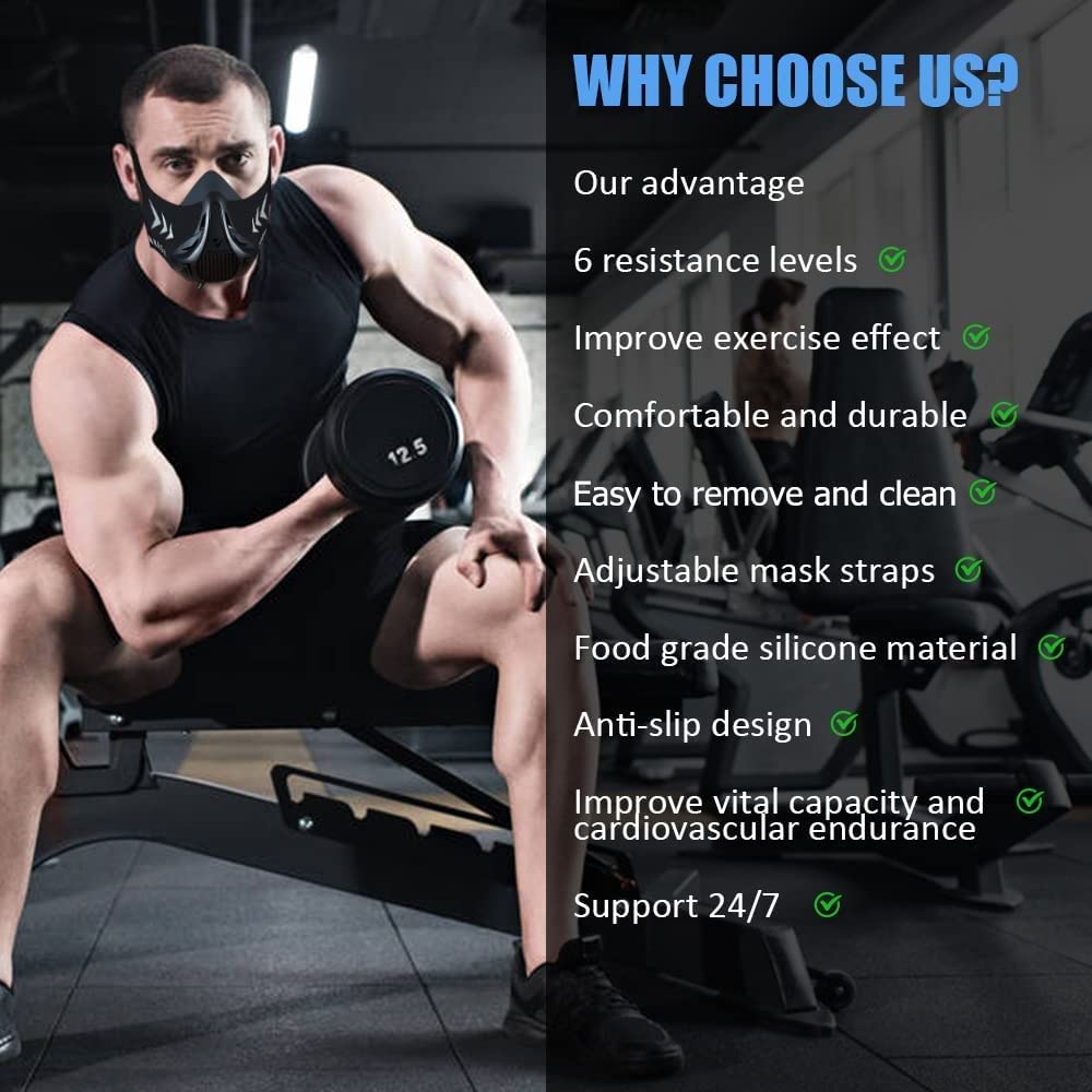 FDBRO Sport Masks for Fitness Running Training High Altitude Face Mask for Resistance,Cardio,Endurance Improving