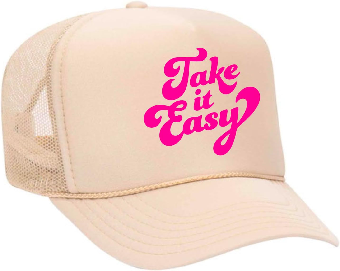 FitCrush Lifestyle TAKE IT Easy Neon Trucker Hat