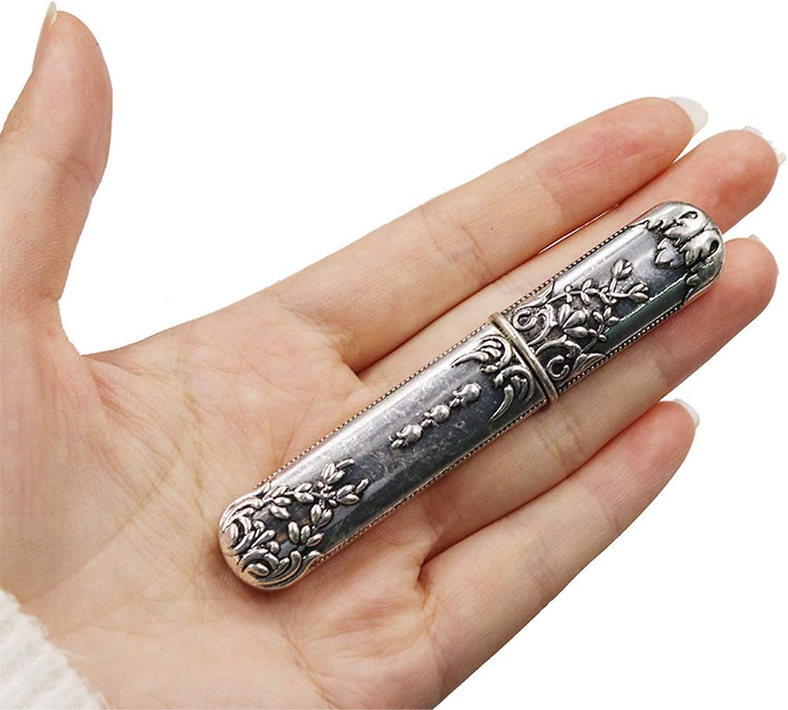 Needle Storage Sewing Needles Holder Portable Sewing Storage Case Embroidery Needle Storage Case Box for Hand Sewing Needle Storage Vintage Needle Case DIY Sewing Tools (Silver)