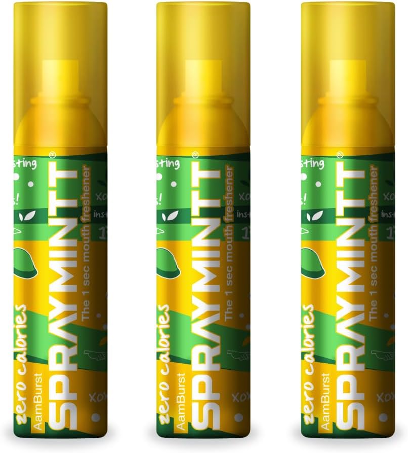 Spraymintt Mouth Freshener | Mukhwas | Breath Freshener | Oral Hygiene |175+ sprays of instant long lasting with Zero Calories Freshness | Aamburst flavour | 15g - pack of 3