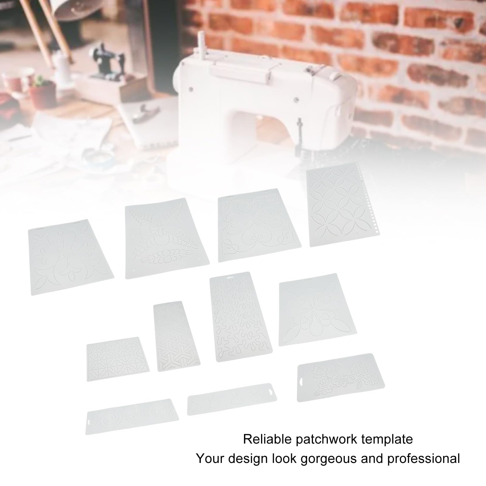 Qcwwy Narzędzia Rzemieślnicze Zestaw Narzędzi do Szycia Szablony do Patchworku Szablony Rysowania Malowanie Matowy materiał PP Gładka Powierzchnia Bez Zadziorów Możliwość Wielokrotnego Użytku