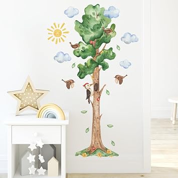 HGDESIGN® Wall Sticker Height Chart Measuring Tape Tree Children's Room Baby Room Child Baby Boy Girl Wall Sticker Wall Decoration (Variant A)