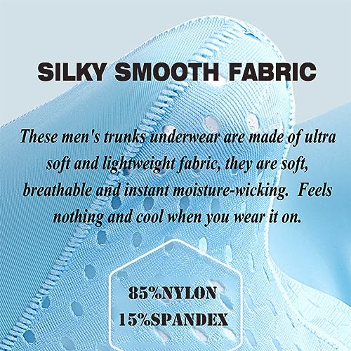 Ouruikia Men's Underwear Silky Smooth Boxer Briefs Breathable Trunks Boxer Briefs Underwear with Separate Pouch 6