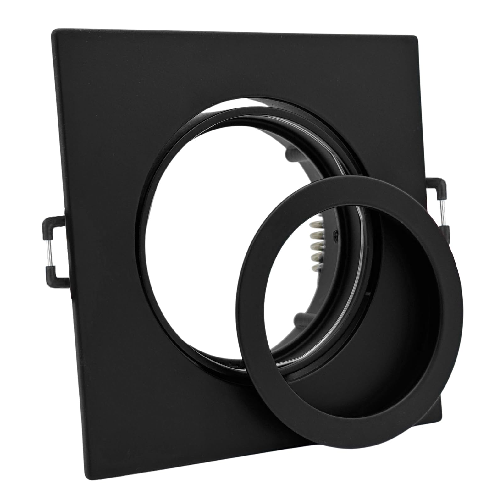 trendlights24 Carree-C LED Einbaustrahler 230V Schwarz eckig 3-Stufen dimmbar extra flach 35mm, 5er Set Neutralweiß 5W LED-Spots, Deckenspots schwenkbar