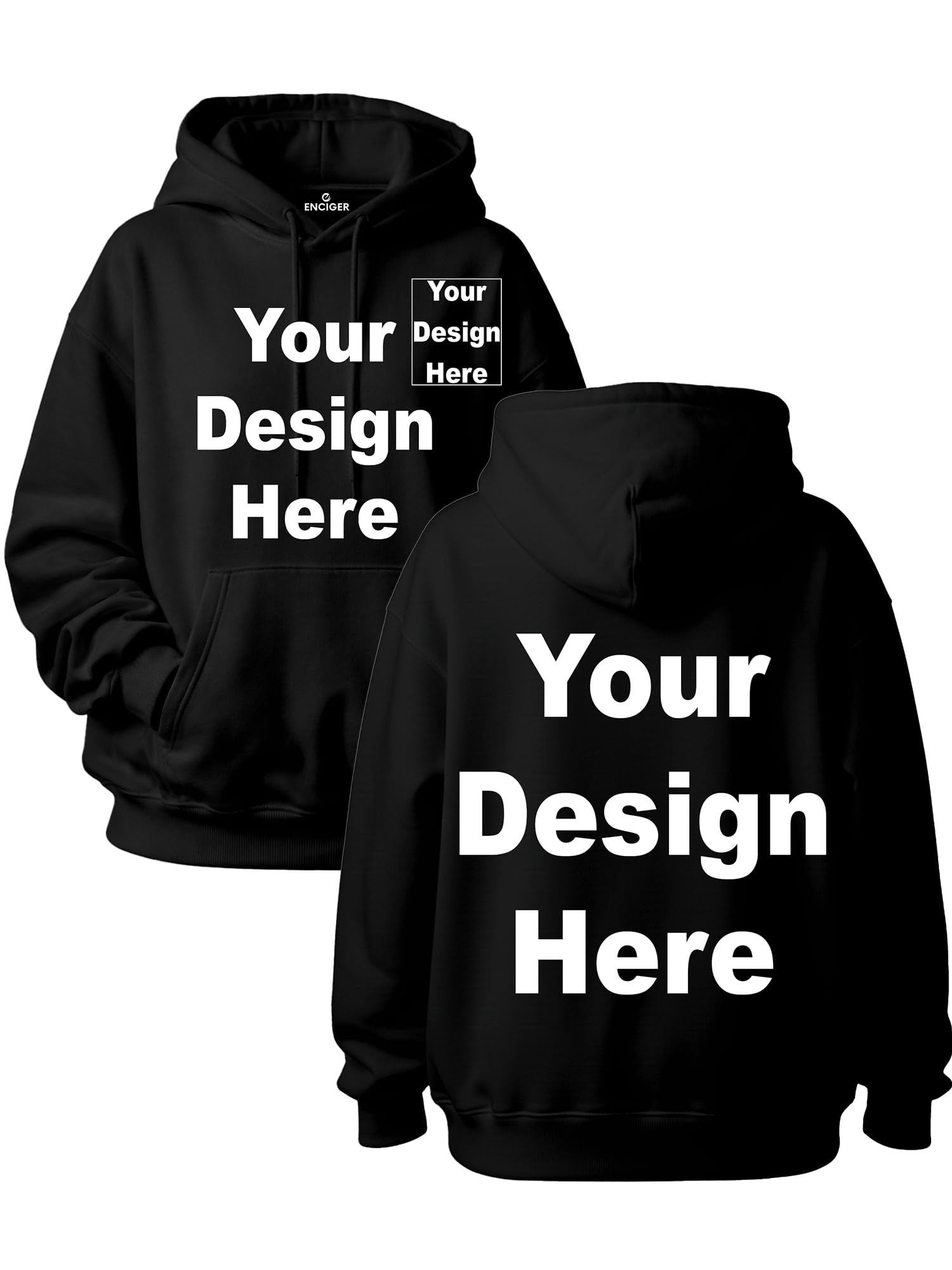 enciger Unisex Oversized Custom Hoodie – Personalized Front & Back Print Pullover Sweatshirt, Heavyweight Fleece Hooded Hoodie for Men & Women, Winter Casual Streetwear-picture-29