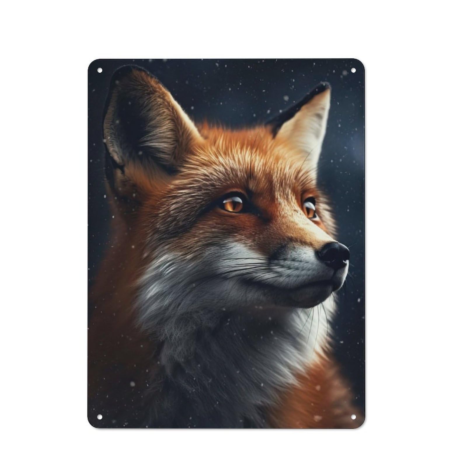 Junmoney Fox Cool Country Vintage Metal Wall Decor 40X30cm, Country Metal Sign For Kitchen, Cottage, Porch Or Garden Room