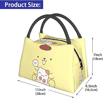 Amazon｜ぽむぽむプリン 保冷 がま口 ランチバッグ ブラック お