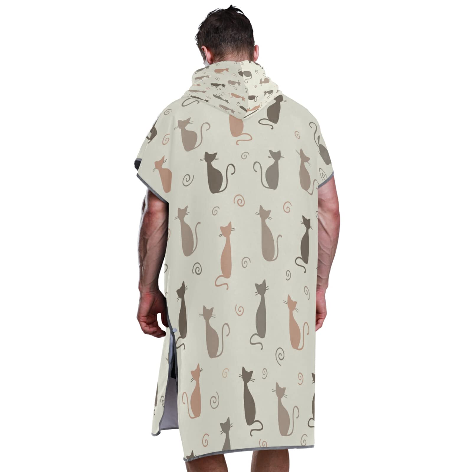 Poncho de surf sans couture avec capuche et poche, séchage rapide, en microfibre, pour le bain, la plage, l'extérieur