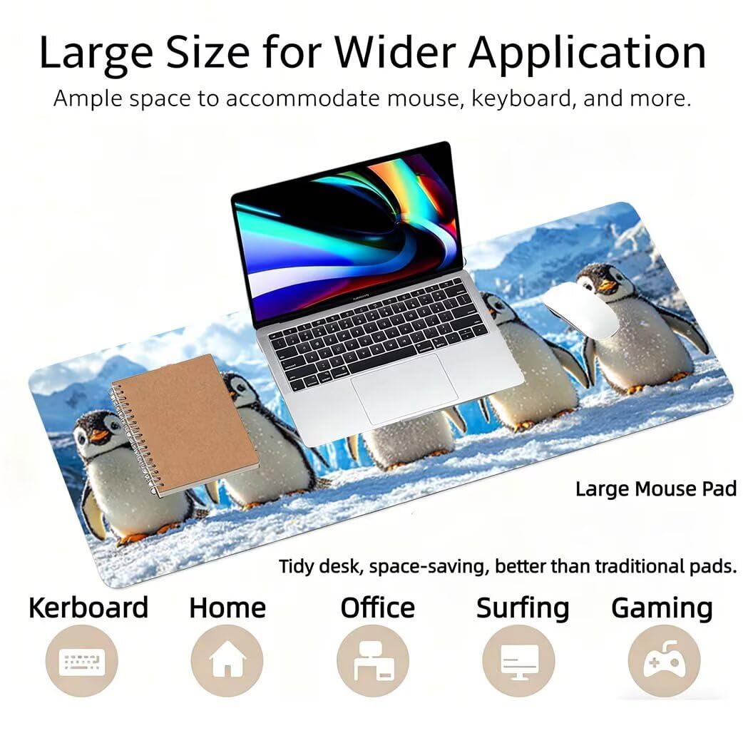 Lpfieonn Blume Großes Schreibtischunterlage, XXL Schreibtischunterlagen, Landschaft XXL Wasserdicht Gaming Mousepad mit Vernähter Rand und Rutschfeste Gummibasis, für Hause/Büro 120x60cm PF-2055