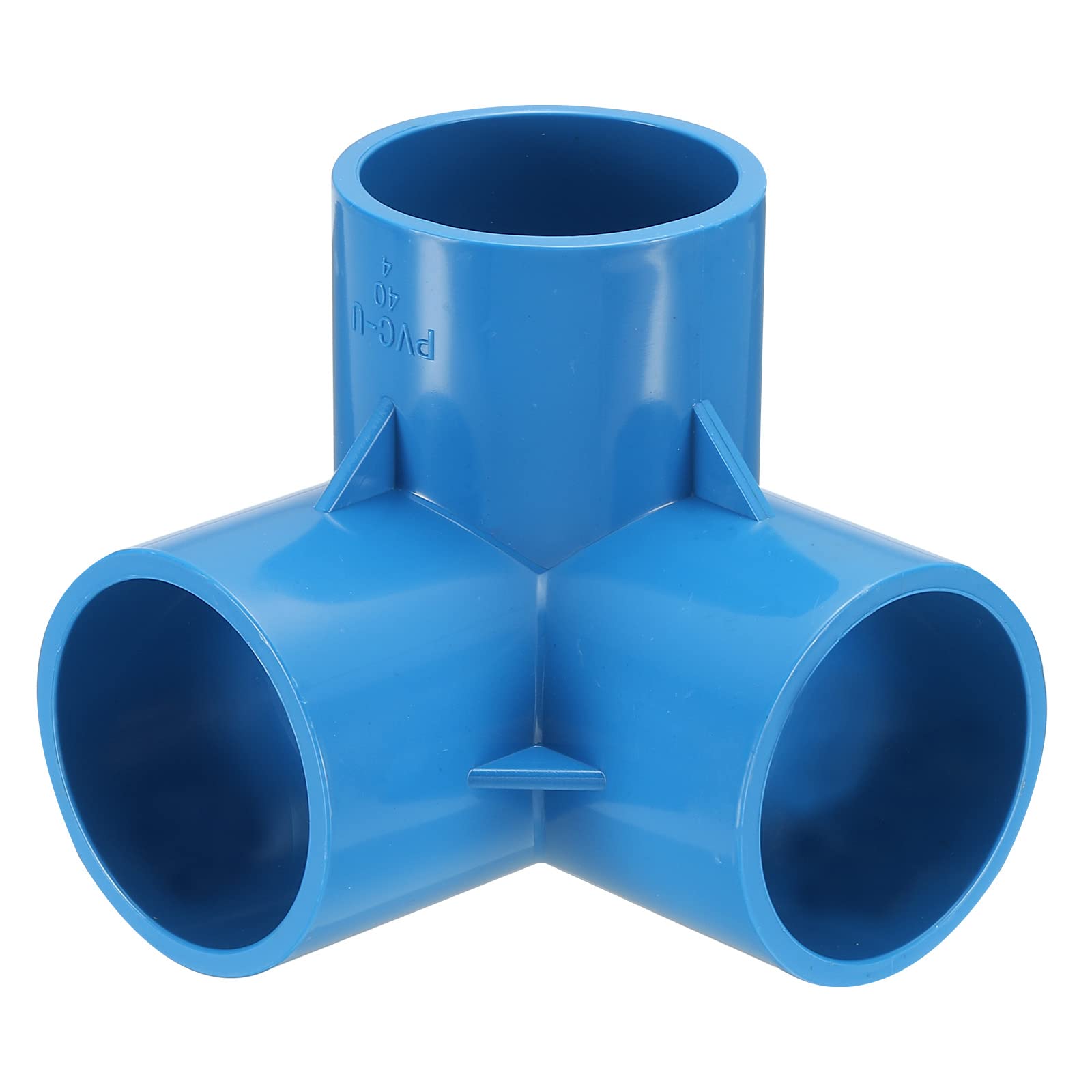 M METERXITY 1 Pack PVC Pipe Fittings - Water Tubing Joint Connectors Adapters, 3 Way Union Coupling Socket, Apply to Outdoor/Garden (Blue, 40mm ID)