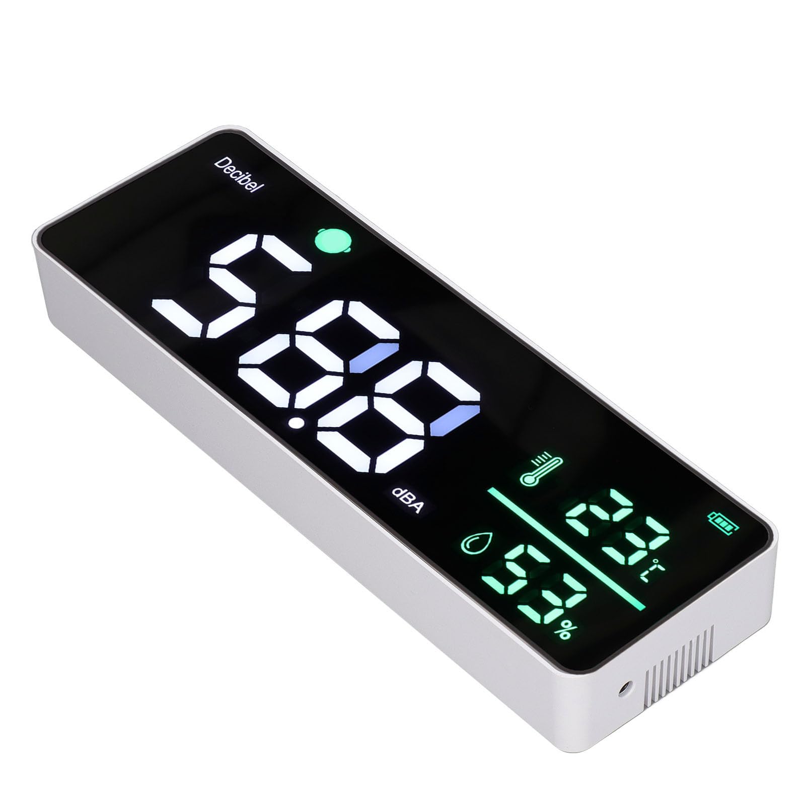 Generic Medidor de Ruido Brillo Ajustable Multifunción Alarma de Pared Automática Medidor de Nivel de Sonido Pantalla Clara y Precisa con Cable USB de Fábrica